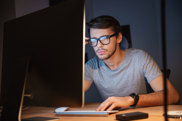 Man connecting to VPN